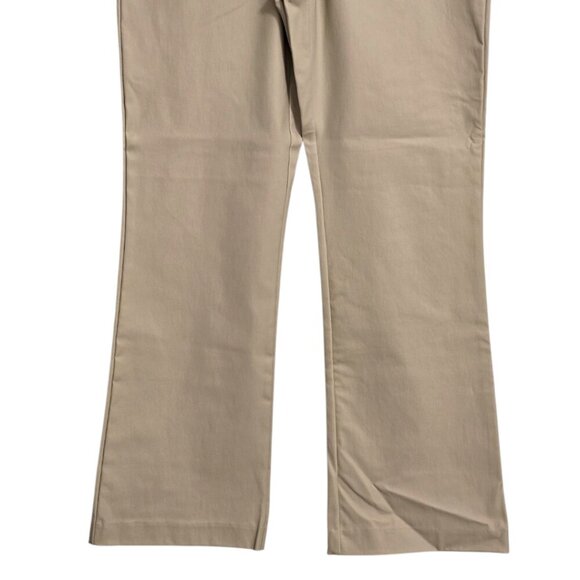 Zara NWT High Rise Bootcut Coated Leggings In Tan Sz L - Picture 4 of 14